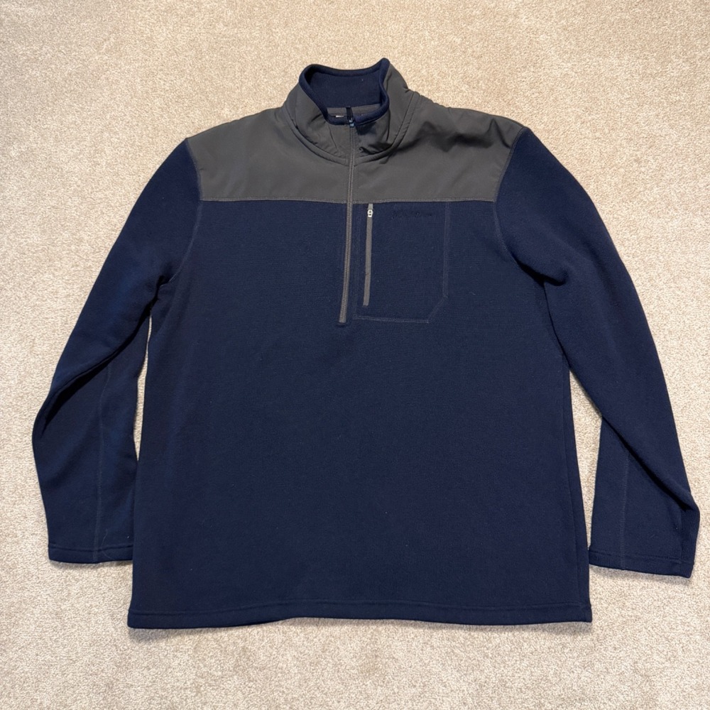 Eddie Bauer 1/4 Zip Pullover Mens XL‎ Fleece Blue Long Sleeve Outdoor Hiking